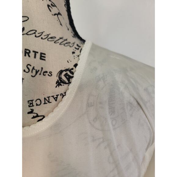 Vintage Eddie Bauer Top Womens SZ M Ivory Silk Pointelle Long Sleeve Base Layer - Picture 5 of 8
